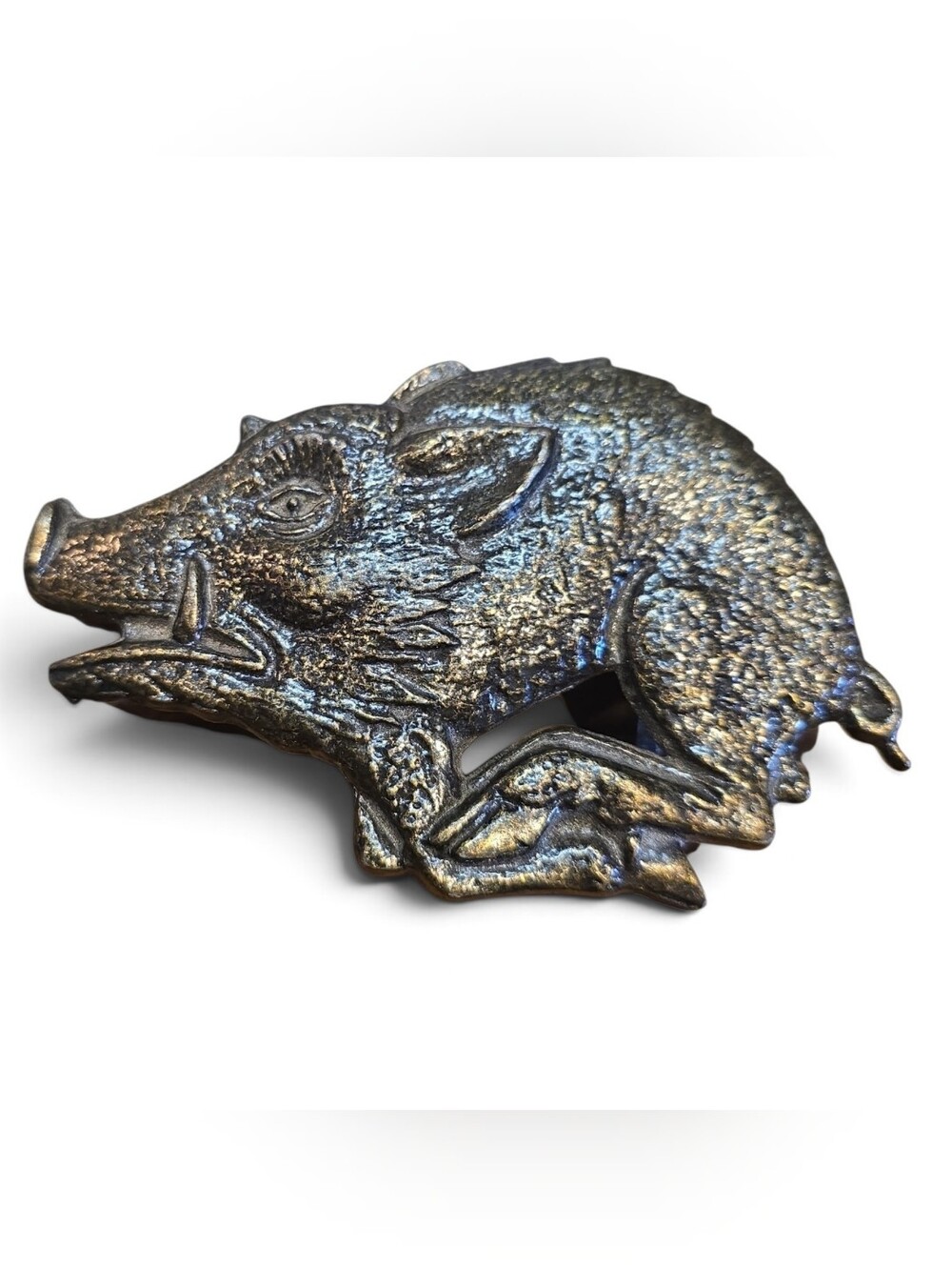 Razorback Hog, Wild Boar Bronze Color Belt Buckle